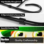 Load image into Gallery viewer, G128 Combo Pack: Garden Flag Stand Black 36x16 Inch &amp; Garden Flag Happy St. Patrick's Day Leprechaun with Pot of Gold 12x18 Inch