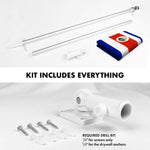 Load image into Gallery viewer, G128 Combo Pack: 6 Ft Tangle Free Aluminum Spinning Flagpole (Silver) &amp; Costa Rica Costa Rican Flag 3x5 Ft, ToughWeave Series Embroidered 300D Polyester  Pole with Flag Included