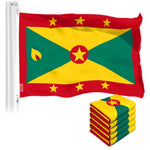 Load image into Gallery viewer, G128 5 Pack: Grenada Grenadian Flag  3x5 Ft  LiteWeave Pro Series Printed 150D Polyester  Country Flag, Indoor/Outdoor, Vibrant Colors, Brass Grommets, Thicker and More Durable Than 100D 75D Poly