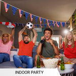 Load image into Gallery viewer, G128 American USA Pennant Banner  Flag 7 x 8 Inch, Full String 9.8 Feet  Printed 150D Polyester, Decorations For Bar, School, Festival Events Celebration (Total 10 PCS)