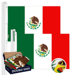 Load image into Gallery viewer, G128 2 Pack: Mexico Mexican Flag  5x8 Ft  Double ToughWeave Series Double Sided Embroidered 210D Polyester  Country Flag, Embroidered Design, Indoor/Outdoor, Brass Grommets, Heavy Duty, 2ply