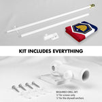 Load image into Gallery viewer, G128 Combo Pack: 6 Ft Tangle Free Aluminum Spinning Flagpole (White) &amp; Utah 2023 New Version UT State Flag 3x5 Ft, LiteWeave Pro Series Printed 150D Polyester  Pole with Flag Included