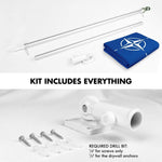 Load image into Gallery viewer, G128 Combo Pack: 6 Ft Tangle Free Aluminum Spinning Flagpole (Silver) &amp; North Atlantic Treaty Org NATO Flag 3x5 Ft, LiteWeave Pro Series Printed 150D Polyester  Pole with Flag Included