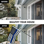 Load image into Gallery viewer, G128  6 Feet Tangle Free Spinning Flagpole (Black) Thin Blue Flag Brass Grommets Embroidered 3x5 ft (Flag Included) Aluminum Flag Pole