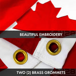 Load image into Gallery viewer, G128 Combo Pack: American USA Flag ToughWeave Series 2.5x4 Ft Single Sided &amp; Canada Canadian Flag Double Sided 2.5x4 Ft Double ToughWeave Series  Both Embroidered Polyester, Brass Grommets