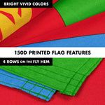 Load image into Gallery viewer, Flag Pole 6FT Silver Tangle Free &amp; Eritrea Eritrean Flag 3x5 Ft Combo Printed 150D Polyester By G128