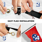 Load image into Gallery viewer, G128 Combo Pack: 5 Ft Tangle Free Aluminum Spinning Flagpole (Black) &amp; Tennessee TN State Flag 2.5x4 Ft, ToughWeave Series Embroidered 300D Polyester  Pole with Flag Included