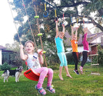 Load image into Gallery viewer, Swing seat Red for Kids and Adults with Length Control Hinge 220lb Load Ninja Slackline Ready Triangle carabiners Included Playground Swing Set Accessories Replacement