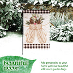Load image into Gallery viewer, G128 Combo Pack: Garden Flag Stand Black 36 in x 16 in &amp; Garden Flag Winter Decoration Mittens with Evergreen Arrangement 12x18 DoubleSided Blockout Fabric