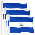 Load image into Gallery viewer, G128 3 Pack: Nicaragua Nicaraguan Flag  3x5 Ft  LiteWeave Pro Series Printed 150D Poly  Country Flag, Indoor/Outdoor, Vibrant Colors, Brass Grommets, Thicker and More Durable Than 100D 75D Poly