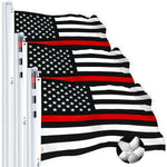 Load image into Gallery viewer, Thin Red Line Flag 3x5 Ft 3Pack Embroidered Spun Polyester By G128