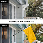 Load image into Gallery viewer, G128 Combo Pack: 5 Ft Tangle Free Aluminum Spinning Flagpole (Black) &amp; Solid Golden Yellow Color Flag 2x3 Ft, LiteWeave Pro Series Printed 150D Polyester  Pole with Flag Included