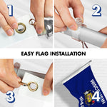 Load image into Gallery viewer, G128 Combo Pack: 6 Ft Tangle Free Aluminum Spinning Flagpole (Silver) &amp; Wisconsin WI State Flag 3x5 Ft, LiteWeave Pro Series Printed 300D Polyester  Pole with Flag Included