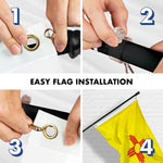 Load image into Gallery viewer, G128  6 Feet Tangle Free Spinning Flagpole (Black) New Mexico Flag Brass Grommets Embroidered 3x5 ft (Flag Included) Aluminum Flag Pole