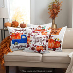 Load image into Gallery viewer, Fall Decoration Pumpkin Wagon Tractor Waterproof Throw Pillow Covers 18 x 18 In Set of 4, Beautiful Cushion Covers for Autumn Sofa Couch Decoration