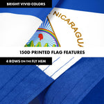Load image into Gallery viewer, G128 Combo Pack: 6 Ft Tangle Free Aluminum Spinning Flagpole (Black) &amp; Nicaragua Nicaraguan Flag 3x5 Ft, LiteWeave Pro Series Printed 150D Polyester  Pole with Flag Included