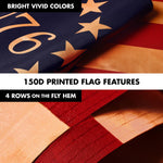 Load image into Gallery viewer, G128 Combo Pack: 6 Ft Tangle Free Aluminum Spinning Flagpole (Black) &amp; Betsy Ross 1776 TeaStained Flag 3x5 Ft, LiteWeave Pro Series Printed 300D Polyester  Pole with Flag Included
