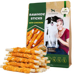Load image into Gallery viewer, Dog Rawhide Sticks Wrapped with Chicken Pet Natural Chew Treats Grain Free Snack
