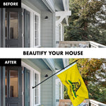 Load image into Gallery viewer, G128  6 Feet Tangle Free Spinning Flagpole (Black) Gadsden Flag Brass Grommets Spun Polyester 3x5 ft (Flag Included) Aluminum Flag Pole