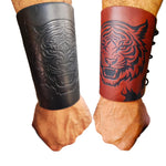Load image into Gallery viewer, Tiger Bracelet Bracer Pu Leather Cuff Medieval Halloween Costume for Men Women