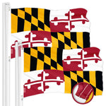 Load image into Gallery viewer, G128 2 Pack: Maryland MD State Flag  4x6 Ft  ToughWeave Series Embroidered 300D Polyester  Embroidered Design, Indoor/Outdoor, Brass Grommets