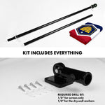 Load image into Gallery viewer, G128 Combo Pack: 6 Ft Tangle Free Aluminum Spinning Flagpole (Black) &amp; Utah 2023 New Version UT State Flag 3x5 Ft, LiteWeave Pro Series Printed 150D Polyester  Pole with Flag Included