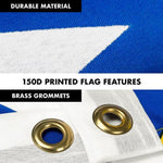 Load image into Gallery viewer, Flag Pole 6FT Black Tangle Free &amp; Blue Estelada Flag 3x5 Ft Combo Printed 150D Polyester By G128