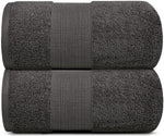 Load image into Gallery viewer, 2 Pack Charcoal Resort Collection Soft Bath Sheet Towels 35x70 in Oversize Large