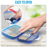 Load image into Gallery viewer, Pill Organizer Airtight Pill Box Blue Large Pill Dispenser for Home and Travel
