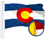 Load image into Gallery viewer, G128 Combo Pack: USA American Flag 3x5 Ft Embroidered Stars &amp; Colorado State Flag 3x5 Ft Embroidered