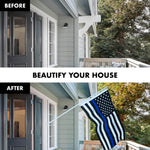 Load image into Gallery viewer, G128  6 Feet Tangle Free Spinning Flagpole (White) Thin Blue Brass Grommets Printed 3x5 ft (Flag Included) Aluminum Flag Pole