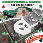 Load image into Gallery viewer, Dual Deck Revolving Card Holder   360 Degree Poker Playing Cards Holder Canasta Card Holder Casino Accessories Acrylic Playing Card Holder for Playing Card Games   Clear Tray Poker Card Deck Holder