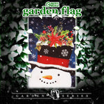 Load image into Gallery viewer, G128 Garden Flag Snowman with Festive Evergreen Top Hat  12x18 Inch  Printed Blockout Polyester  Christmas Decoration
