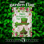 Load image into Gallery viewer, Garden Flag Happy St. Patrick's Day Leprechaun Gnome 12x18 Blockout Fabric