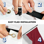Load image into Gallery viewer, G128 Combo Pack: 5 Ft Tangle Free Aluminum Spinning Flagpole (Black) &amp; Solid Burgundy Color Flag 2x3 Ft, LiteWeave Pro Series Printed 150D Polyester  Pole with Flag Included