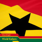 Load image into Gallery viewer, G128 10 Pack: Ghana Ghanaian Flag  3x5 Ft  LiteWeave Pro Series Printed 150D Polyester  Country Flag, Indoor/Outdoor, Vibrant Colors, Brass Grommets, Thicker and More Durable Than 100D 75D Polyester