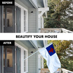 Load image into Gallery viewer, G128 Combo Pack: 5 Ft Tangle Free Aluminum Spinning Flagpole (White) &amp; Christian Flag 2.5x4 Ft, ToughWeave Series Embroidered 300D Polyester  Pole with Flag Included