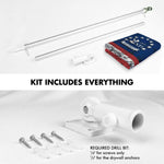Load image into Gallery viewer, G128 Combo Pack: 6 Ft Tangle Free Aluminum Spinning Flagpole (Silver) &amp; 2nd Amendment American Flag 3x5 Ft, LiteWeave Pro Series Printed 150D Polyester  Pole with Flag Included