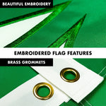 Load image into Gallery viewer, G128 Combo Pack: 5 Ft Tangle Free Aluminum Spinning Flagpole (Black) &amp; Ireland Irish Shamrock Flag 2.5x4 Ft, ToughWeave Series Embroidered 300D Polyester  Pole with Flag Included