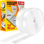 Load image into Gallery viewer, Hook and Loop Tape Roll Heavy Duty Adhesive Industrial Strength 1 Inch x 30 Ft