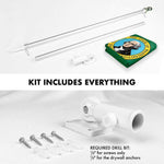 Load image into Gallery viewer, G128 Combo Pack: 6 Feet Tangle Free Spinning Flagpole (Silver) Washington WS State Flag 3x5 ft Printed 150D Brass Grommets (Flag Included) Aluminum Flag Pole