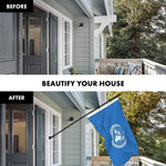 Load image into Gallery viewer, G128 Combo Pack: 6 Ft Tangle Free Aluminum Spinning Flagpole (Black) &amp; United Nations Flag 3x5 Ft, LiteWeave Pro Series Printed 150D Polyester  Pole with Flag Included