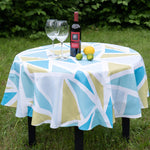 Load image into Gallery viewer, Spring Easter Outdoor Blue Tablecloth Spill Proof Wrinkle Free Round 60 inch