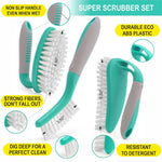 Load image into Gallery viewer, Scrub Brush Set of 3pcs Cleaning Shower Scrubber Ergonomic Handle Turquoise