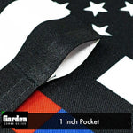 Load image into Gallery viewer, Combo Pack: Garden Flag Stand Black 36x16 Inch &amp; Garden Flag Thin Blue and Red Line 12x18 Inch