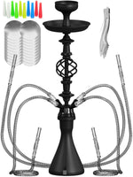 Load image into Gallery viewer, Hookah Set With Everything 4 Hose Black Hookah Set 50x Foil Big Silicone Bowl