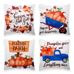 Load image into Gallery viewer, Fall Decoration Pumpkin Wagon Tractor Waterproof Throw Pillow Covers 18 x 18 In Set of 4, Beautiful Cushion Covers for Autumn Sofa Couch Decoration
