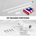Load image into Gallery viewer, G128 Combo Pack: 6 Ft Tangle Free Aluminum Spinning Flagpole (White) &amp; Liberia Liberian Flag  3x5 Ft LiteWeave Pro Series Printed 150D Polyester  Pole with Flag Included
