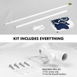 Load image into Gallery viewer, G128  6 Feet Tangle Free Spinning Flagpole (White) US Coast Guard Double Sided Brass Grommets Embroidered 3x5 ft (Flag Included) Aluminum Flag Pole