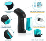 Load image into Gallery viewer, Steamer for Clothes Travel Handheld Portable Steamer for Garment and Fabric No Spitting Safe and Little Handy Compact Mini Clothing Steamer and Curtain with Accessories Black